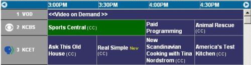 screenshot of tv program listings, taken from www dot tv guide dot com